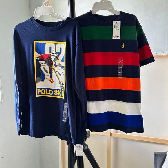 NWT Polo Ralph Lauren LOT OF 2 Big Boys L 14-16 SHIRTS, T SHIRT TEE JUNIOR